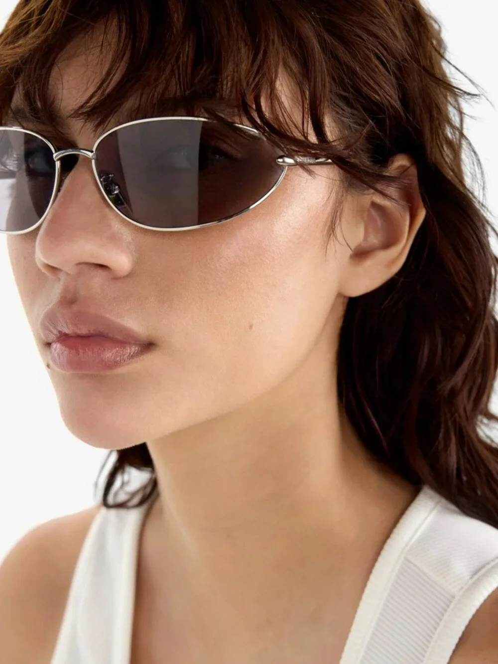 Loewe Men Sunglasses Silver Grey Wraparound LW40164U 16A NEW AUTHENTIC